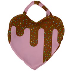 Ice Cream Dessert Food Cake Chocolate Sprinkles Sweet Colorful Drip Sauce Cute Giant Heart Shaped Tote by Maspions