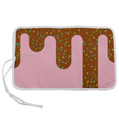 Ice Cream Dessert Food Cake Chocolate Sprinkles Sweet Colorful Drip Sauce Cute Pen Storage Case (l) by Maspions