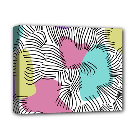 Lines Line Art Pastel Abstract Multicoloured Surfaces Art Deluxe Canvas 14  X 11  (stretched)