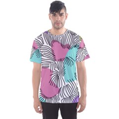 Lines Line Art Pastel Abstract Multicoloured Surfaces Art Men s Sport Mesh T-shirt