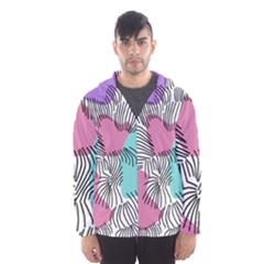 Lines Line Art Pastel Abstract Multicoloured Surfaces Art Men s Hooded Windbreaker