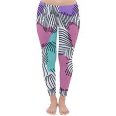 Lines Line Art Pastel Abstract Multicoloured Surfaces Art Classic Winter Leggings by Maspions