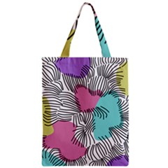 Lines Line Art Pastel Abstract Multicoloured Surfaces Art Zipper Classic Tote Bag