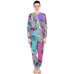 Lines Line Art Pastel Abstract Multicoloured Surfaces Art Onepiece Jumpsuit (ladies)