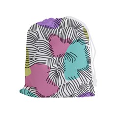 Lines Line Art Pastel Abstract Multicoloured Surfaces Art Drawstring Pouch (xl)