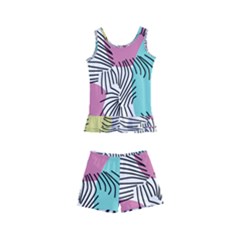 Lines Line Art Pastel Abstract Multicoloured Surfaces Art Kids  Boyleg Swimsuit