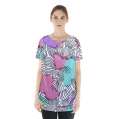 Lines Line Art Pastel Abstract Multicoloured Surfaces Art Skirt Hem Sports Top