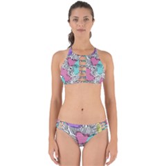 Lines Line Art Pastel Abstract Multicoloured Surfaces Art Perfectly Cut Out Bikini Set