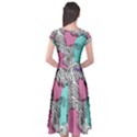 Lines Line Art Pastel Abstract Multicoloured Surfaces Art Cap Sleeve Wrap Front Dress View2