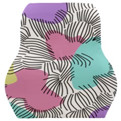 Lines Line Art Pastel Abstract Multicoloured Surfaces Art Car Seat Back Cushion  by Maspions