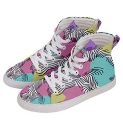 Lines Line Art Pastel Abstract Multicoloured Surfaces Art Women s Hi-top Skate Sneakers