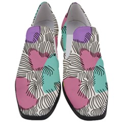 Lines Line Art Pastel Abstract Multicoloured Surfaces Art Women Slip On Heel Loafers