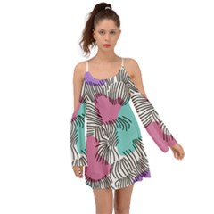 Lines Line Art Pastel Abstract Multicoloured Surfaces Art Boho Dress by Maspions