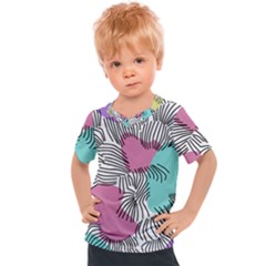 Lines Line Art Pastel Abstract Multicoloured Surfaces Art Kids  Sports T-shirt