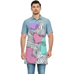 Lines Line Art Pastel Abstract Multicoloured Surfaces Art Kitchen Apron