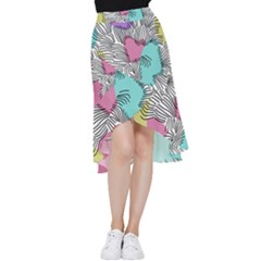 Lines Line Art Pastel Abstract Multicoloured Surfaces Art Frill Hi Low Chiffon Skirt