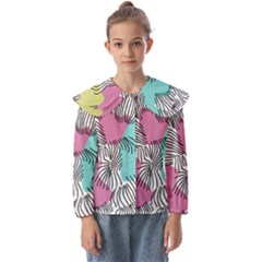 Lines Line Art Pastel Abstract Multicoloured Surfaces Art Kids  Peter Pan Collar Blouse