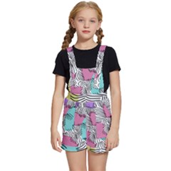 Lines Line Art Pastel Abstract Multicoloured Surfaces Art Kids  Short Overalls