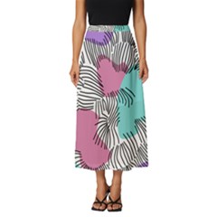 Lines Line Art Pastel Abstract Multicoloured Surfaces Art Classic Midi Chiffon Skirt