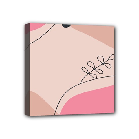 Pink Pattern Line Art Texture Minimalist Design Mini Canvas 4  X 4  (stretched)