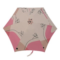 Pink Pattern Line Art Texture Minimalist Design Mini Folding Umbrellas