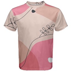 Pink Pattern Line Art Texture Minimalist Design Men s Cotton T-shirt