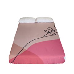 Pink Pattern Line Art Texture Minimalist Design Fitted Sheet (full/ Double Size)