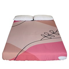 Pink Pattern Line Art Texture Minimalist Design Fitted Sheet (california King Size)