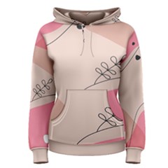 Pink Pattern Line Art Texture Minimalist Design Women s Pullover Hoodie