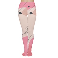 Pink Pattern Line Art Texture Minimalist Design Tights