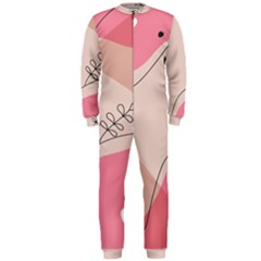 Pink Pattern Line Art Texture Minimalist Design Onepiece Jumpsuit (men)