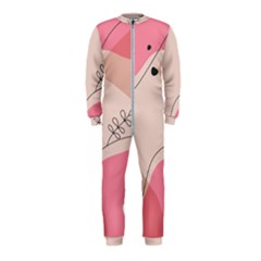 Pink Pattern Line Art Texture Minimalist Design Onepiece Jumpsuit (kids)