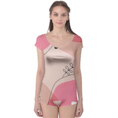 Pink Pattern Line Art Texture Minimalist Design Boyleg Leotard 