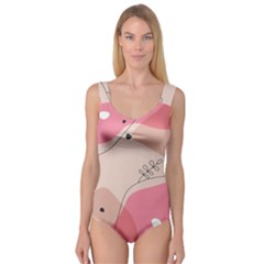 Pink Pattern Line Art Texture Minimalist Design Princess Tank Leotard 