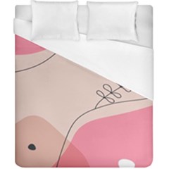 Pink Pattern Line Art Texture Minimalist Design Duvet Cover (california King Size)