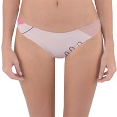 Pink Pattern Line Art Texture Minimalist Design Reversible Hipster Bikini Bottoms