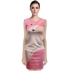 Pink Pattern Line Art Texture Minimalist Design Classic Sleeveless Midi Dress