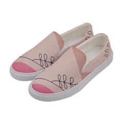 Pink Pattern Line Art Texture Minimalist Design Women s Canvas Slip Ons