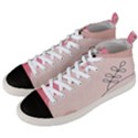 Pink Pattern Line Art Texture Minimalist Design Men s Mid-Top Canvas Sneakers View2