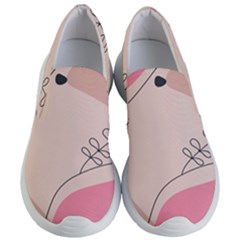 Pink Pattern Line Art Texture Minimalist Design Women s Lightweight Slip Ons