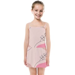 Pink Pattern Line Art Texture Minimalist Design Kids  Summer Sun Dress