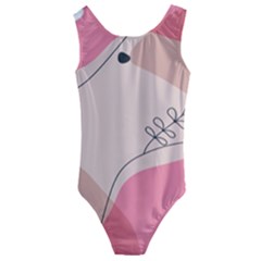 Pink Pattern Line Art Texture Minimalist Design Kids  Cut-out Back One Piece Swimsuit