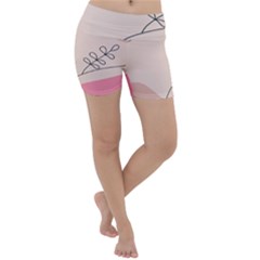 Pink Pattern Line Art Texture Minimalist Design Lightweight Velour Yoga Shorts