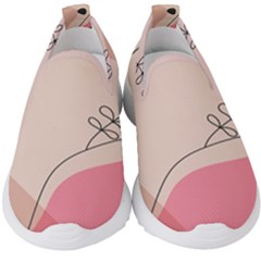 Pink Pattern Line Art Texture Minimalist Design Kids  Slip On Sneakers