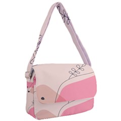 Pink Pattern Line Art Texture Minimalist Design Courier Bag