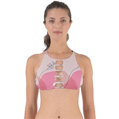 Pink Pattern Line Art Texture Minimalist Design Perfectly Cut Out Bikini Top