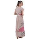 Pink Pattern Line Art Texture Minimalist Design Flutter Sleeve Maxi Dress View2