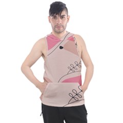 Pink Pattern Line Art Texture Minimalist Design Men s Sleeveless Hoodie