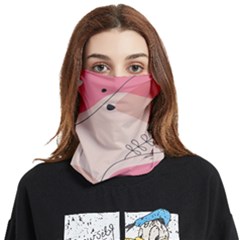 Pink Pattern Line Art Texture Minimalist Design Face Covering Bandana (two Sides)