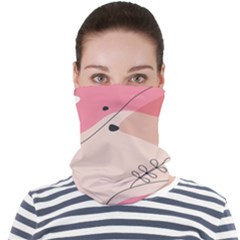 Pink Pattern Line Art Texture Minimalist Design Face Seamless Bandana (adult) by Maspions